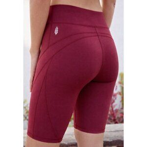 FP Movement Free People Burgundy High Waist Biker Shorts XS
